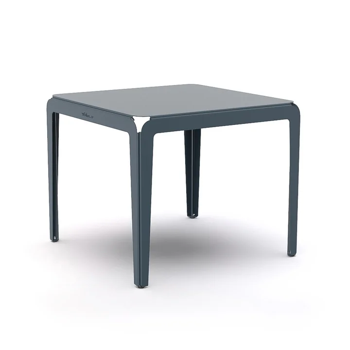 La table de bistrot Bended Table de Weltevree , 90 x 90 cm, gris-bleu