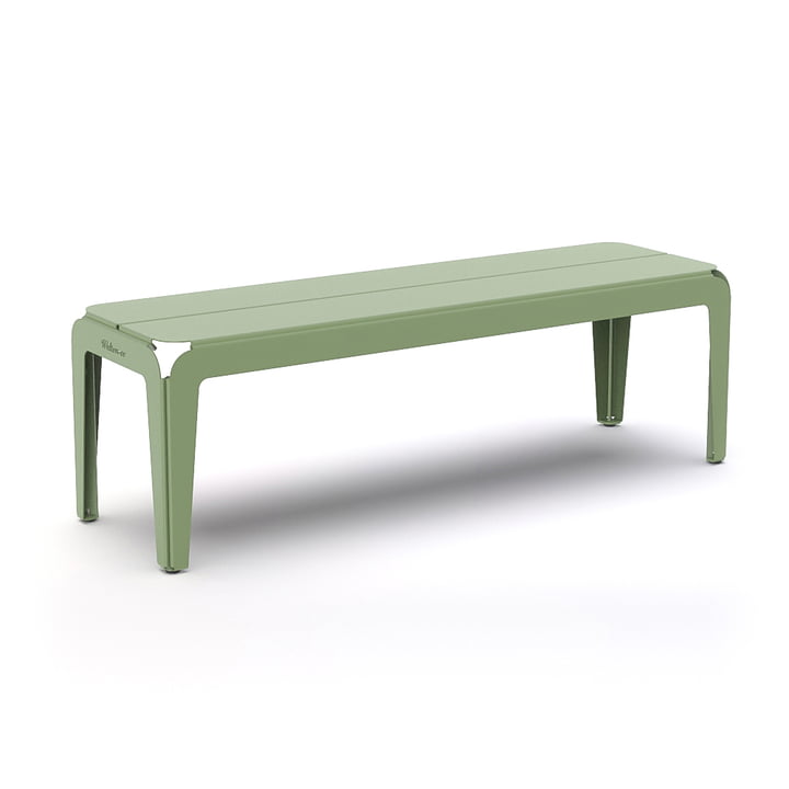 Le banc Bended Bench de Weltevree , L 140 cm, vert pâle