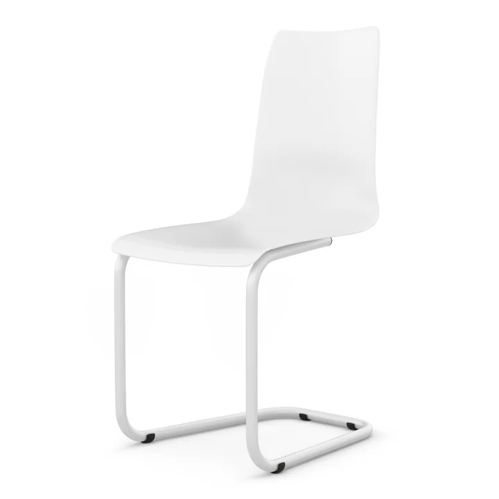 Chaise cantilever de Tojo en blanc
