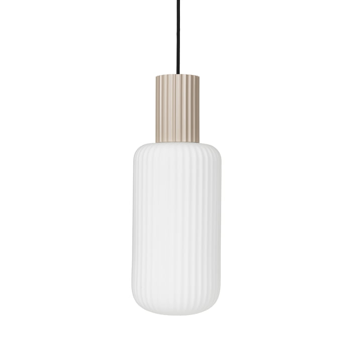 Lolly La lampe à suspension de Broste Copenhagen en sable / blanc, Ø 16 cm