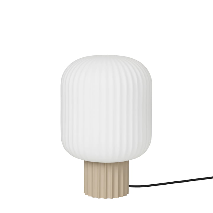 La lampe de table Lolly par Broste Copenhagen en sable / blanc, Ø 20 x H 30 cm