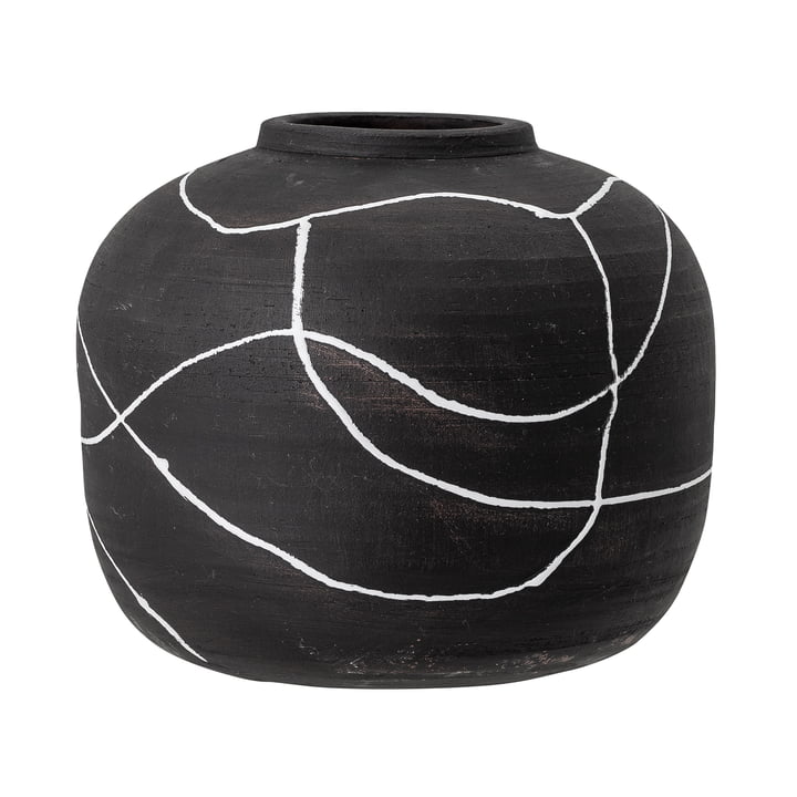 Niza Vase, H 16,5 cm de Bloomingville en noir
