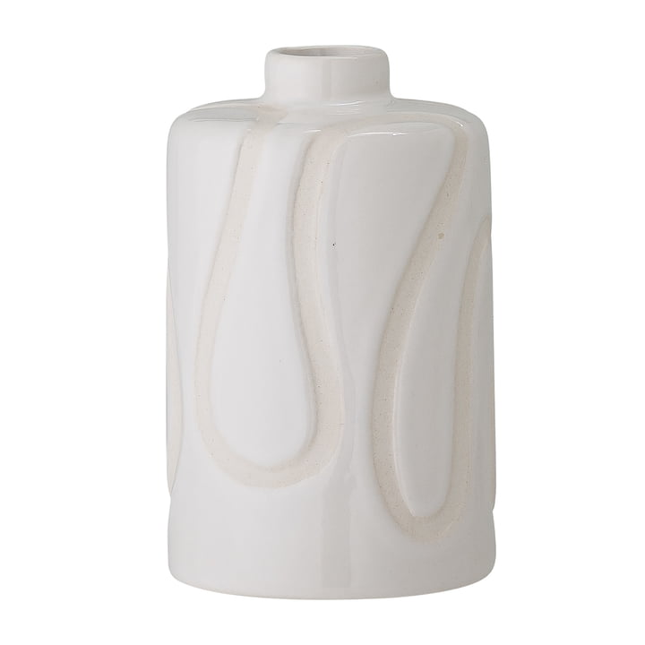 Le vase Elice de Bloomingville en blanc, h 13 cm