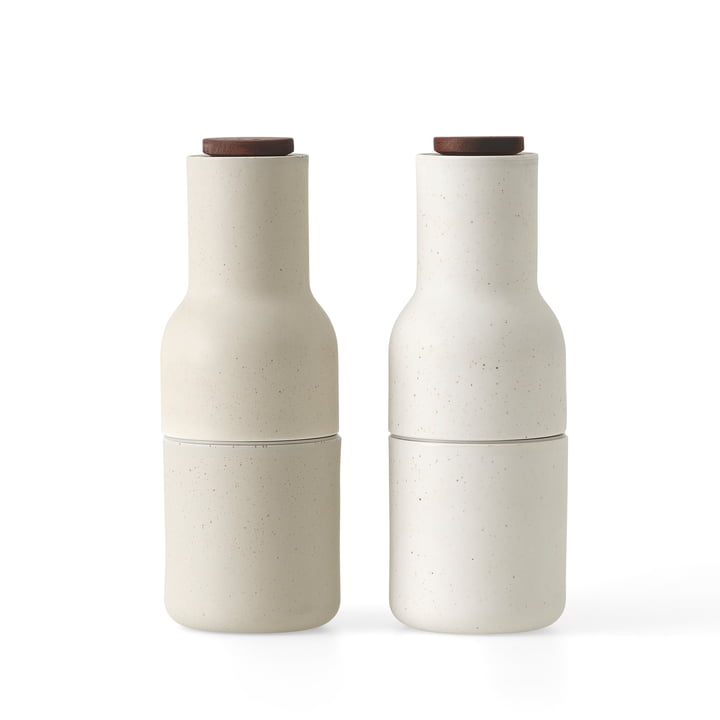 Bottle Set de moulins à sel et à poivre, céramique émaillée / sable de Audo
