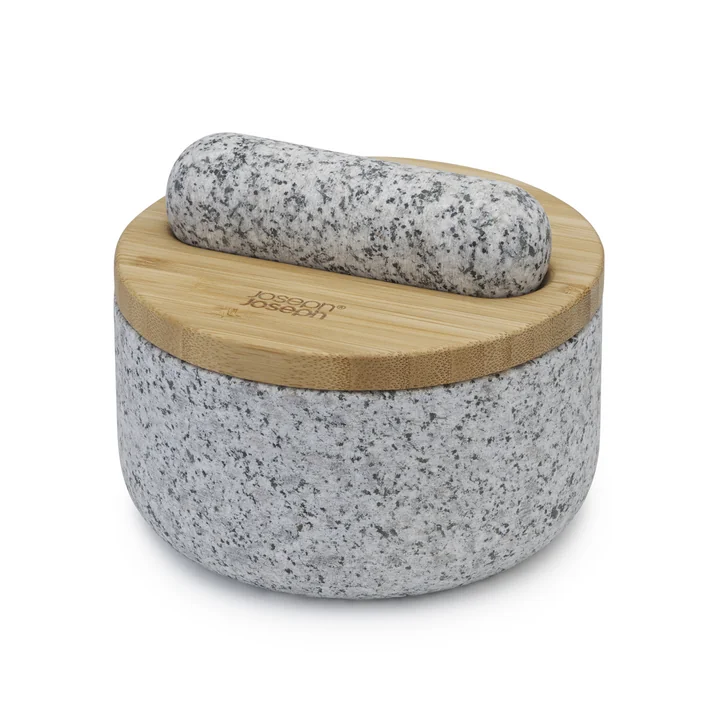 Le mortier et le pilon Dash de Joseph Joseph en granit / bambou