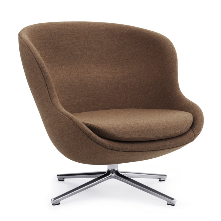 Le fauteuil Lounge Hyg avec piètement pivotant de Normann Copenhagen , Aluminium / Synergy