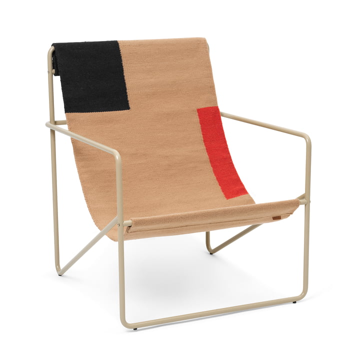 Le Desert Lounge Chair de ferm Living en cachemire / bloc