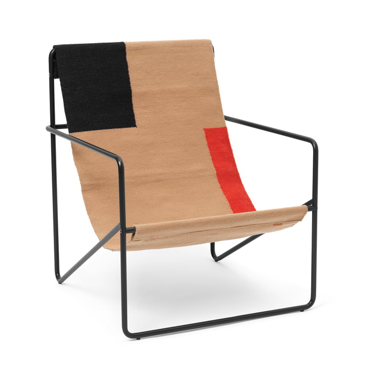 Le Desert Lounge Chair de ferm Living en noir / bloc