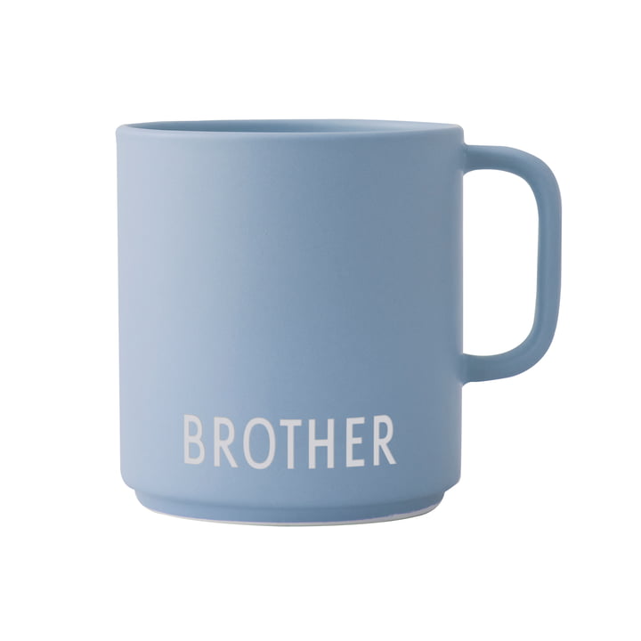 Le mug en porcelaine AJ Mini Favourite avec poignée de Design Letters , Brother / bleu clair