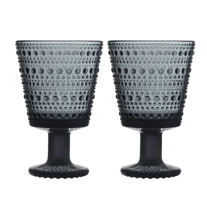 Le verre à pied Kastehelmi 26 cl de Iittala en gris foncé (set de 2)