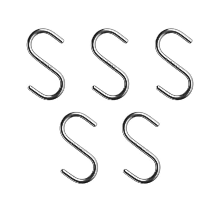 S Crochet pour fond métallique, acier inoxydable (set de 5) de String