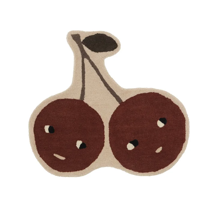 Le tapis pour enfants Cherry de OYOY , 76 x 86 cm, noix de muscade