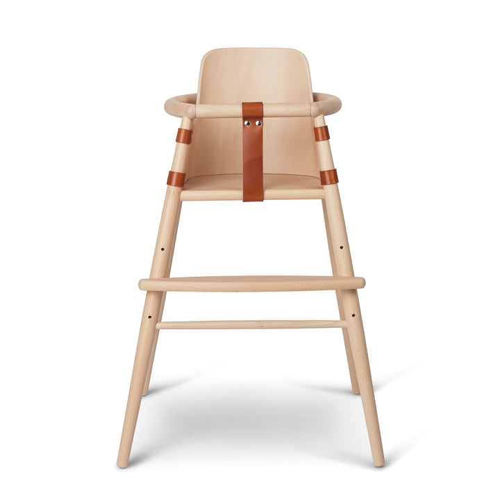 Le dossier de la chaise pour la chaise haute pour enfants ND54 de Carl Hansen , hêtre laqué mat / cognac