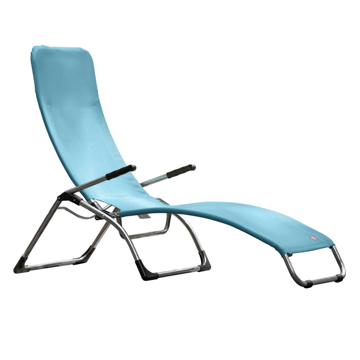 La chaise longue de terrasse Samba de Fiam, aluminium / bleu mer