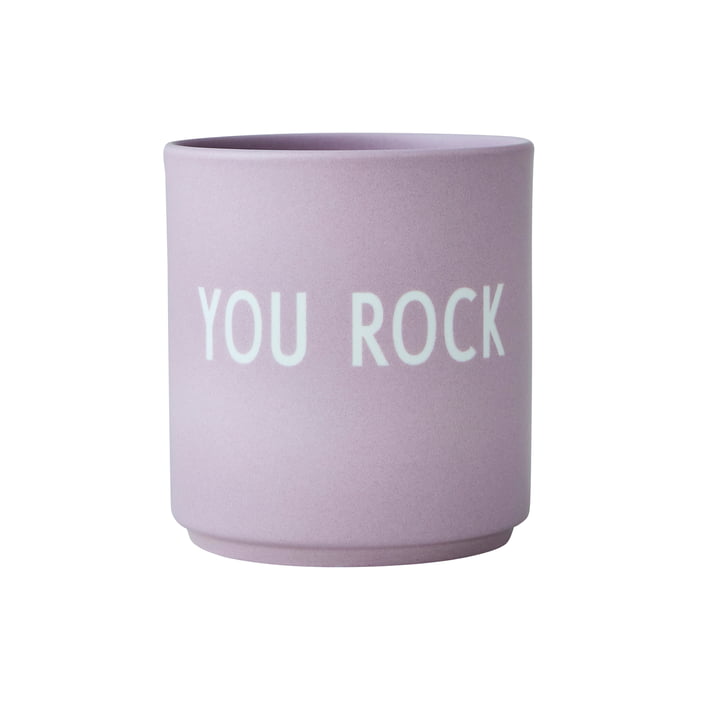 Le mug en porcelaine AJ Favourite de Design Letters , You Rock / lavande