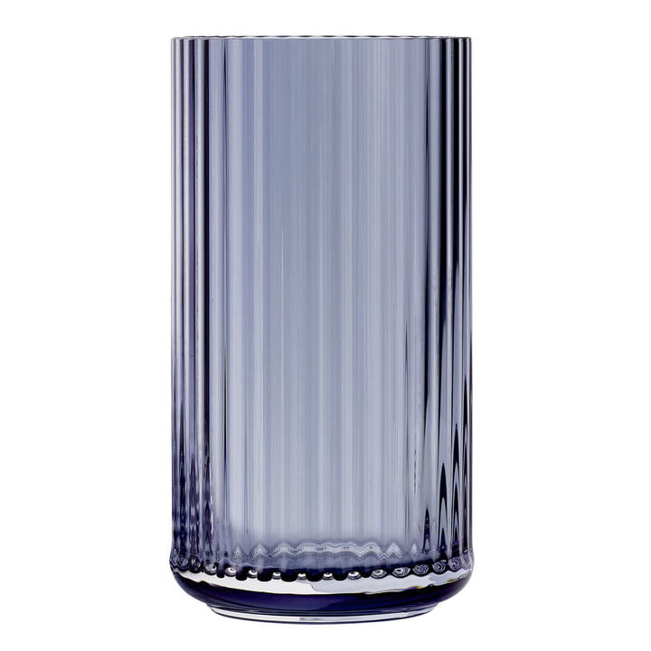 Le vase en verre de Lyngby Porcelæn , H 38 cm, midnight blue