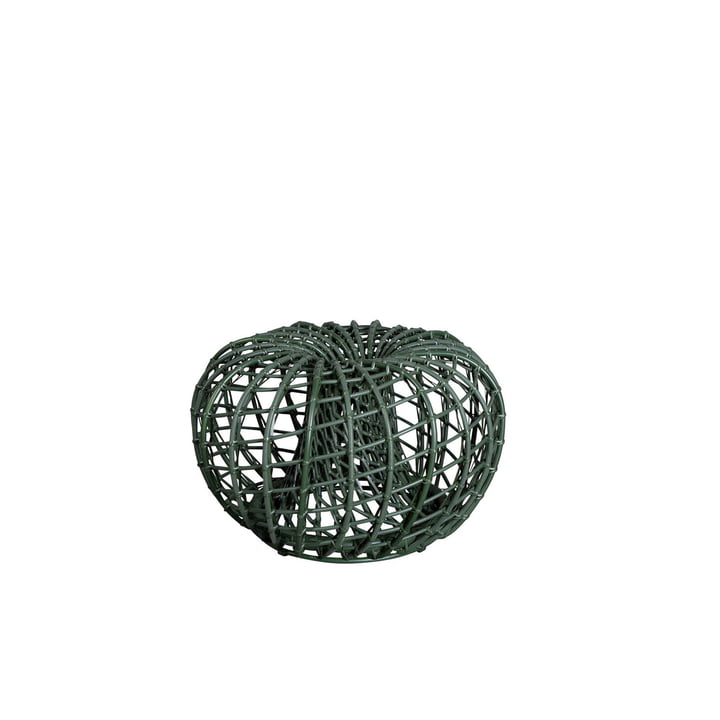 Le tabouret Nest / table d'appoint Outdoor de Cane-line , Ø 67 cm, vert foncé