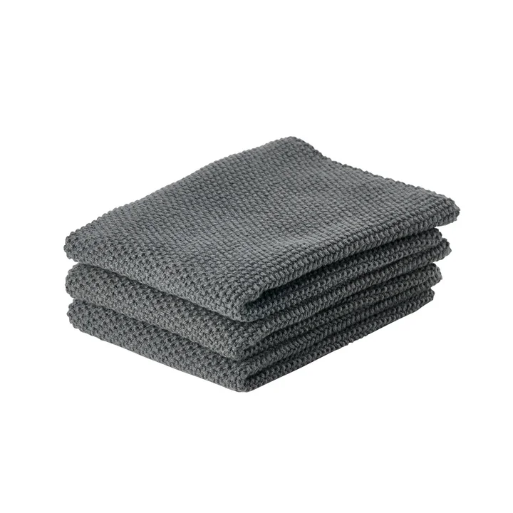 Le chiffon de nettoyage de Zone Denmark , 27 x 27 cm, anthracite (set de 3)