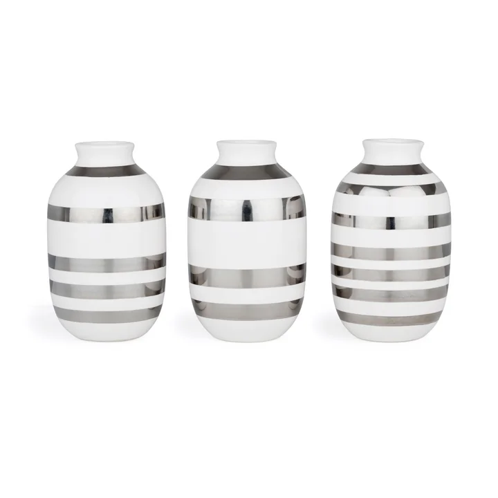 Omaggio Vase miniature H 8 cm de Kähler Design en argent (set de 3)