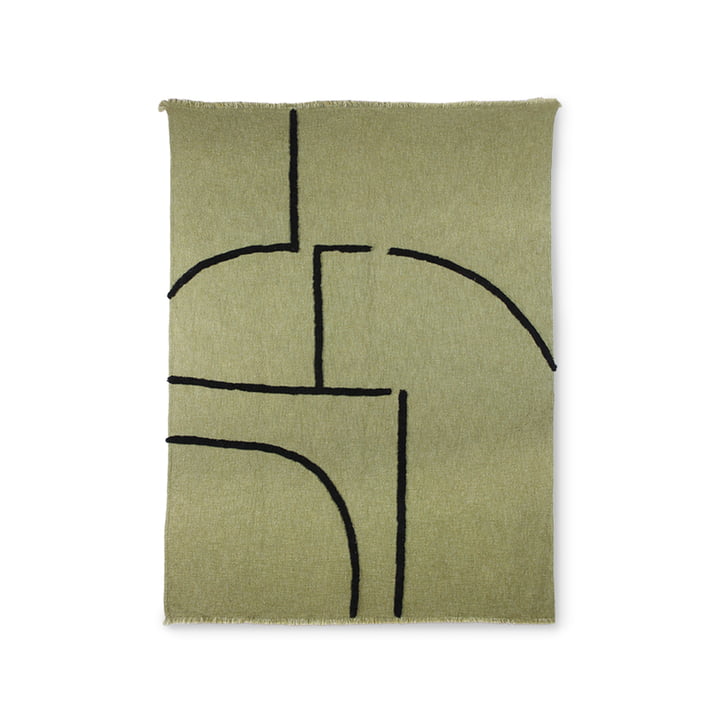 La couverture à rayures de HKliving , 130 x 170 cm, vert / noir