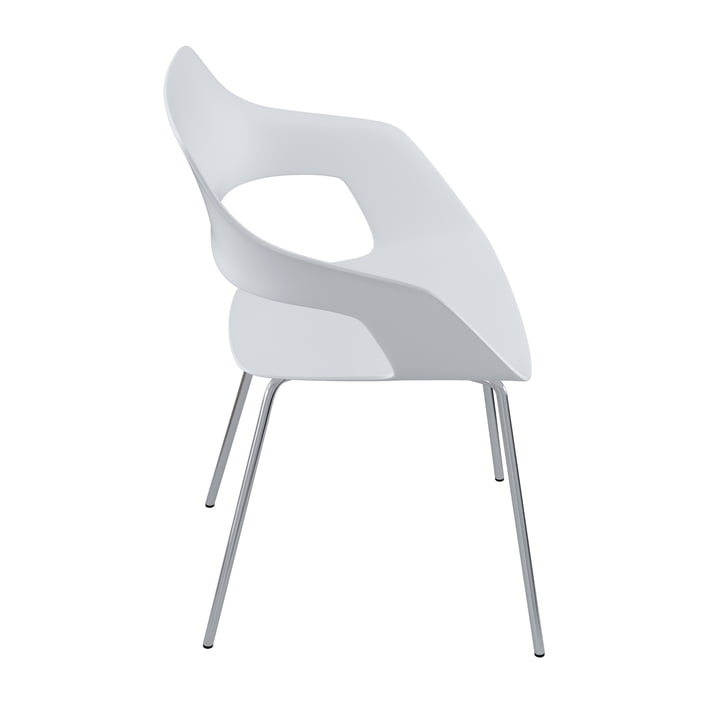 La chaise Occo 222/10 de Wilkhahn , chrome / blanc