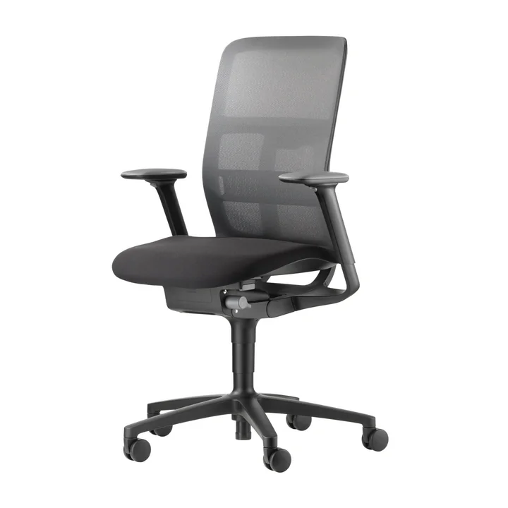 Le fauteuil pivotant de bureau AT 187/71 Mesh de Wilkhahn , noir