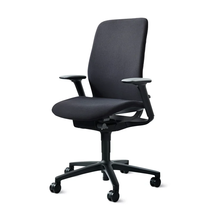Le fauteuil pivotant de bureau AT 187/7 Homeoffice de Wilkhahn , noir.