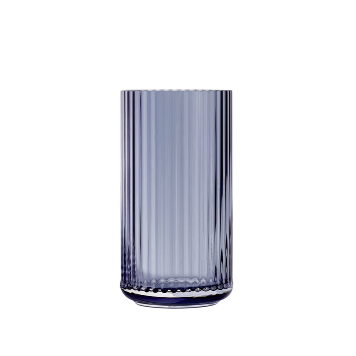 Vase en verre H 15,5 cm de Lyngby Porcelæn in midnight blue