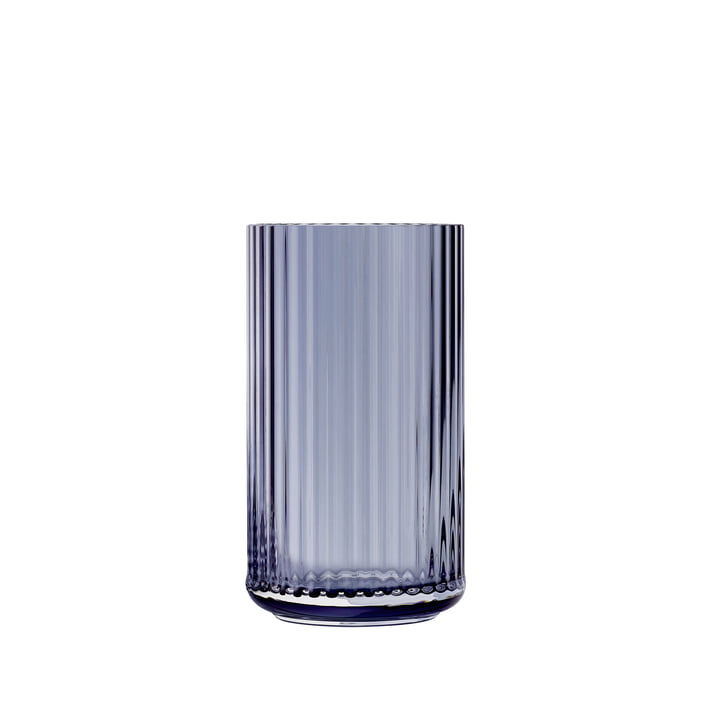Vase en verre H 12,5 cm de Lyngby Porcelæn in midnight blue