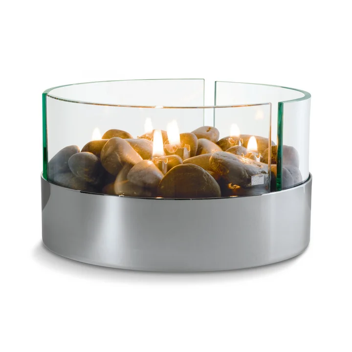Burn Cheminée de table Ø 20 cm de Philippi en argent