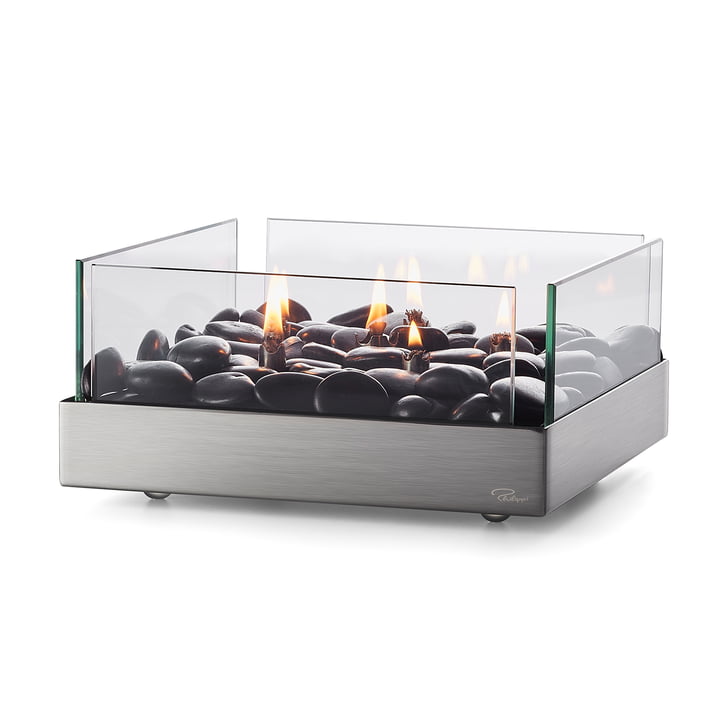 Fireplace Cheminée de table 23 x 23 cm de Philippi en argent / noir
