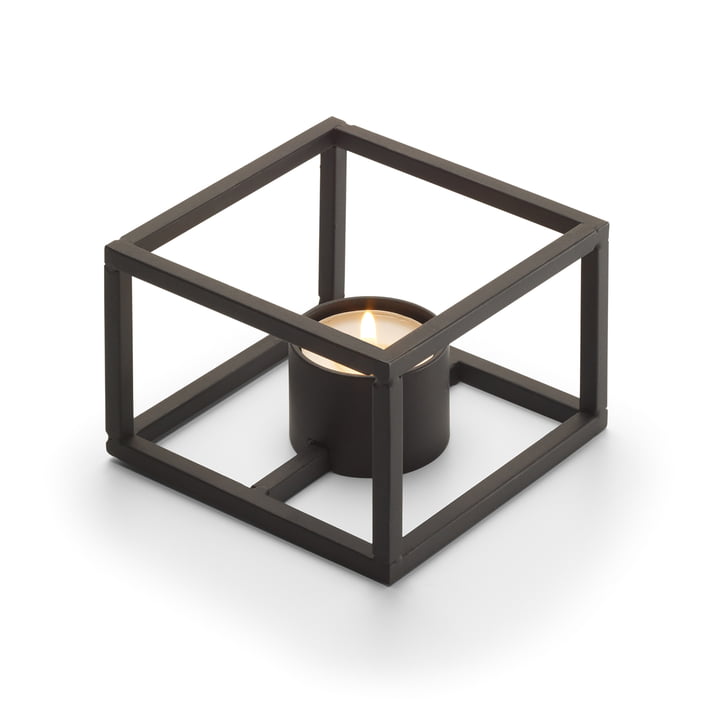 Cubo Porte-bougie pour 1 bougie à réchaud 10 x 10 cm de Philippi en noir