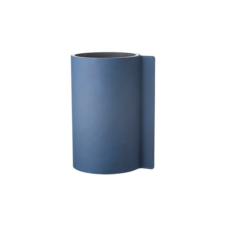 Vase bloc S Ø 7,5 x 15 cm de LindDNA en Nupo bleu nuit / verre