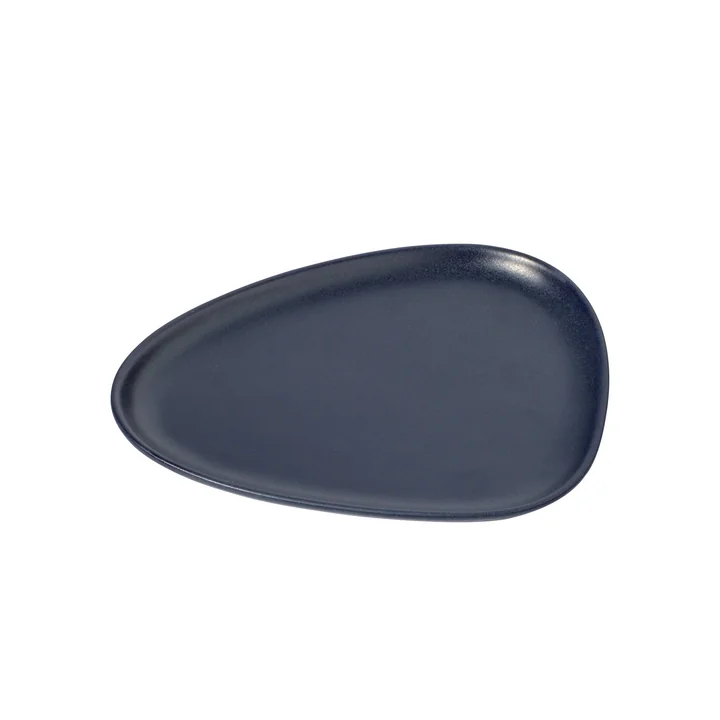 Curve Stoneware Lunch Plaque 22 x 19 cm de Lind DNA sur navy blue