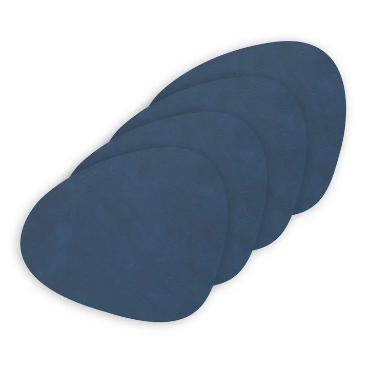 Glasuntersetzer Curve de Lind DNA en Nupo midnight blue (set de 4)