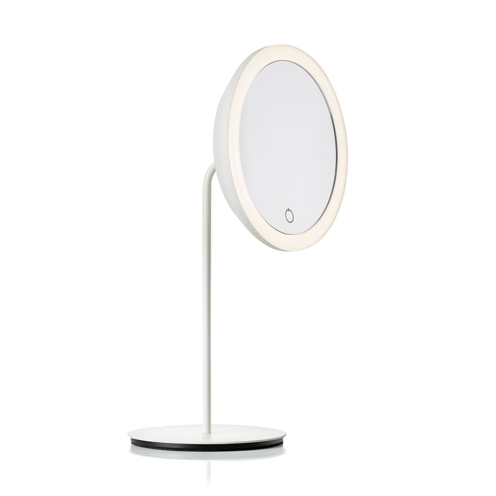 Miroir cosmétique avec grossissement 5x et éclairage LED Ø 18 cm de Zone Denmark en blanc