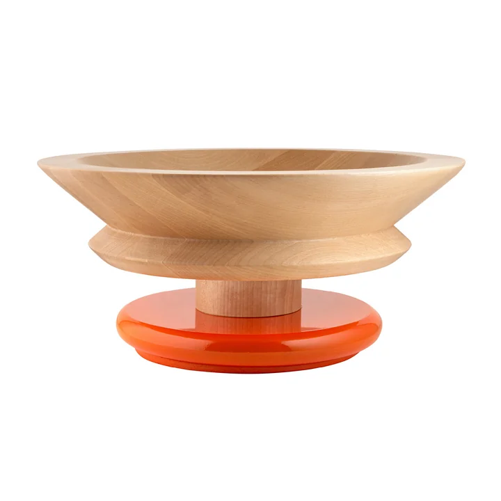 Bol Twergi Ø 30 cm de Alessi en bois de tilleul naturel / orange