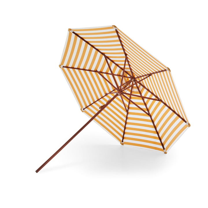 Skagerak - le parasol Messina Parasol Ø 270 cm, rayé jaune d'or