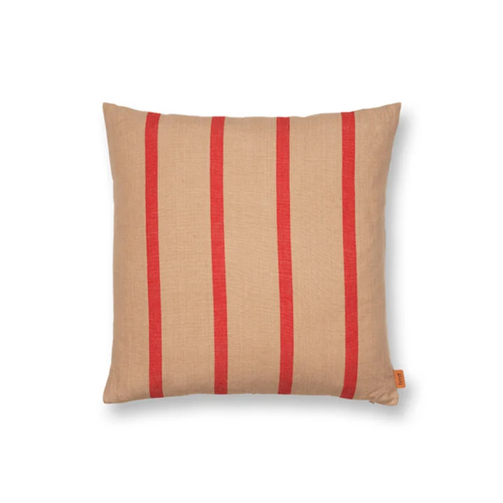 Grand Coussin 50 x 50 cm de Ferm Living en camel / rouge