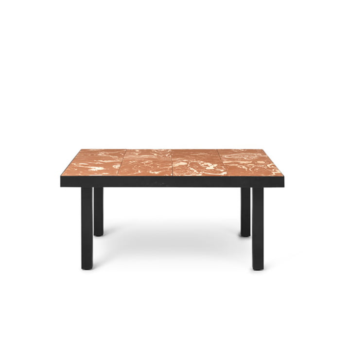Flod Table d'appoint Tile 61 x 81 cm de ferm Living en terracotta / noir