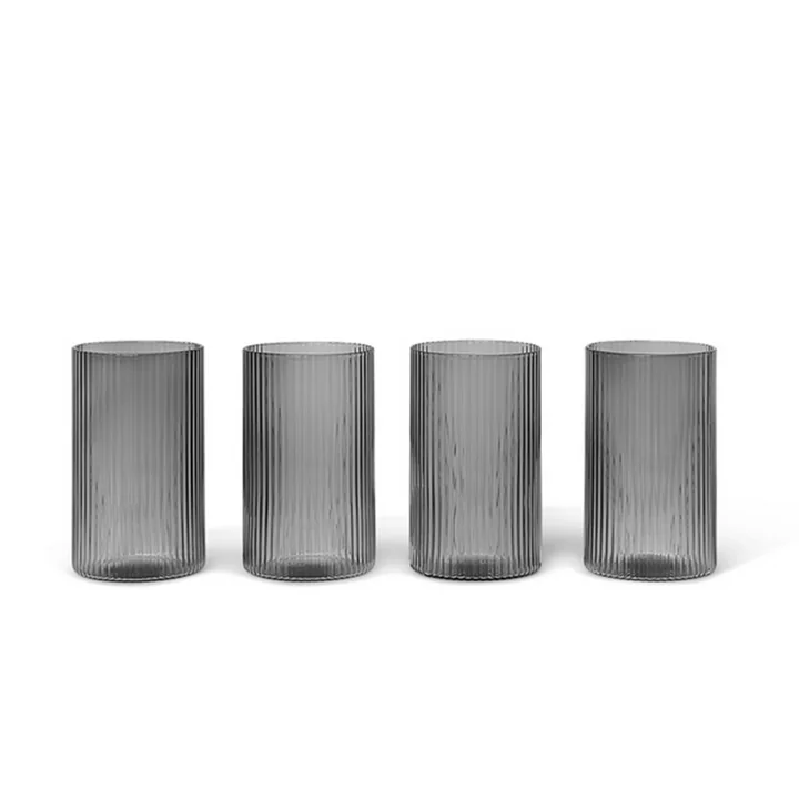Ripple Verrines de Ferm Living en smoked grey (set de 4)