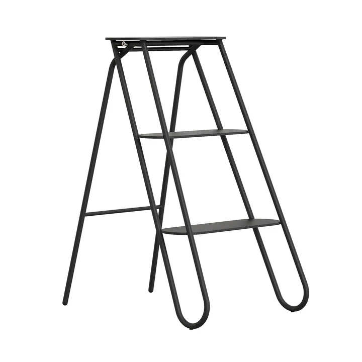 Le tabouret marcheur Bukto pliable grand de Frost , H 70 cm, noir