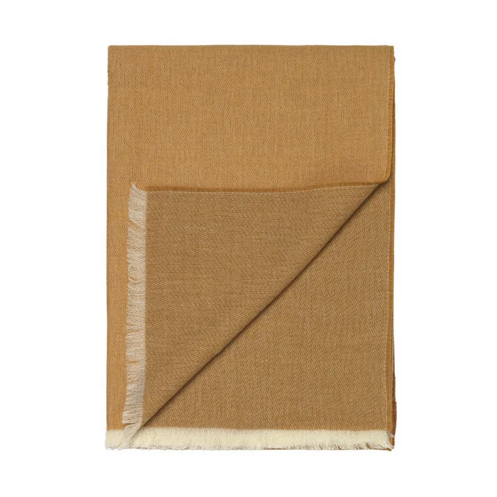 Venice Couverture de Elvang en blanc / ocre jaune