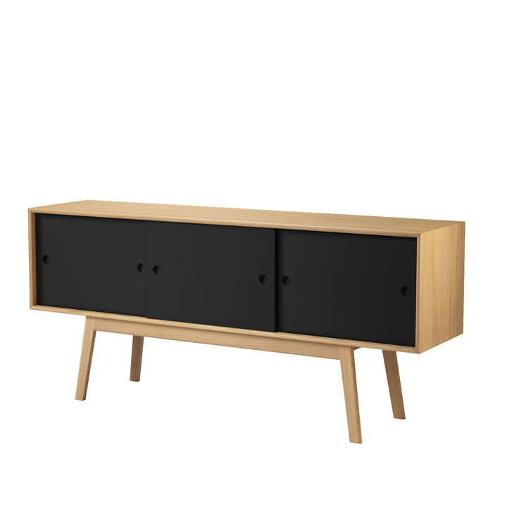 A85 Butler Sideboard de FDB Møbler en chêne laqué naturel / noir