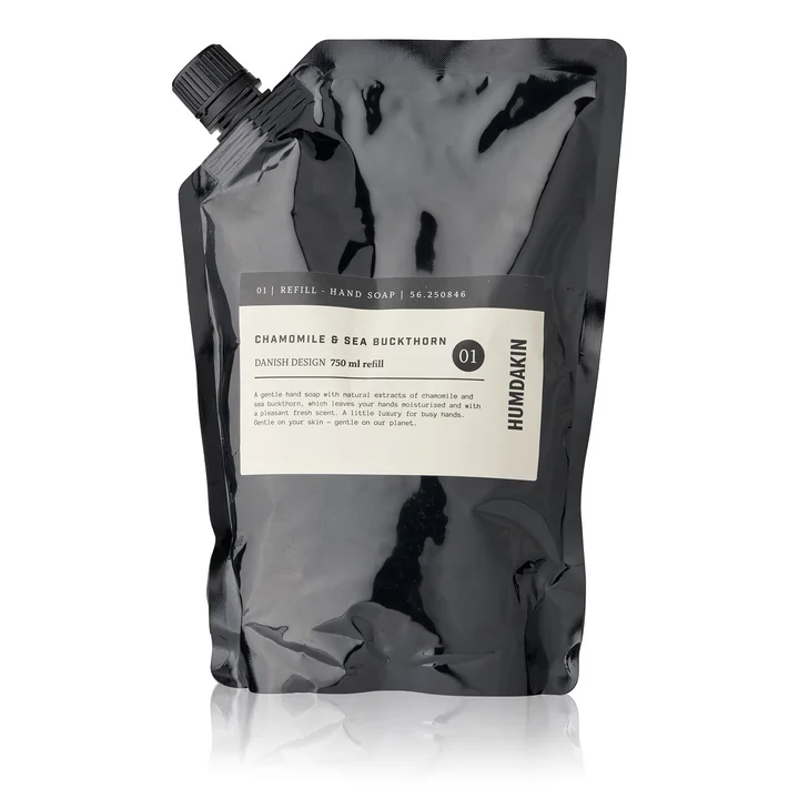 La recharge de savon pour les mains de Humdakin, 750 ml, camomille et argousier