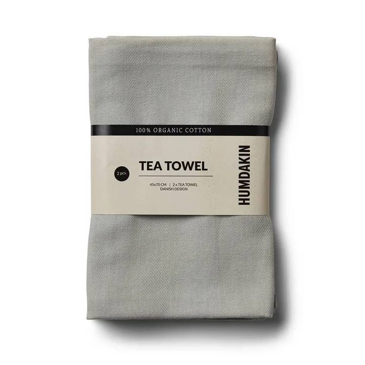 Le torchon en coton bio de Humdakin, 45 x 70 cm, stone (lot de 2)