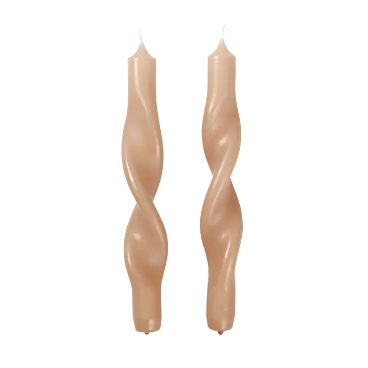 Les bougies Twist de Broste Copenhagen , walnut (set de 2)