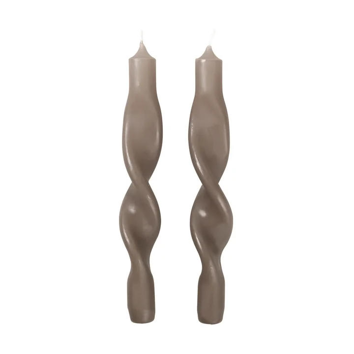 Les bougies Twist de Broste Copenhagen , lin (set de 2)