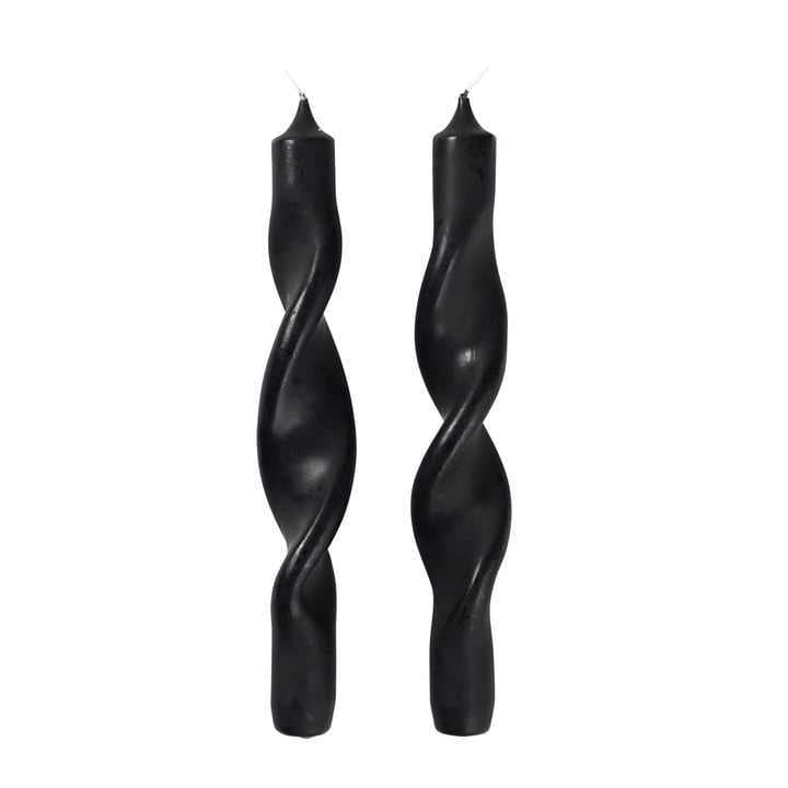 Les bougies Twist de Broste Copenhagen , simply black (set de 2)