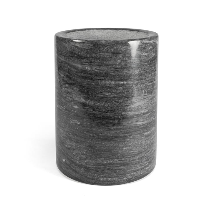 Boîte à ustensiles en marbre, gris foncé / H 16 cm par yunic
